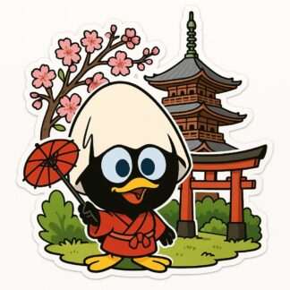 Autocollant Calimero au Japon décoration decostickerstore - 3841DT