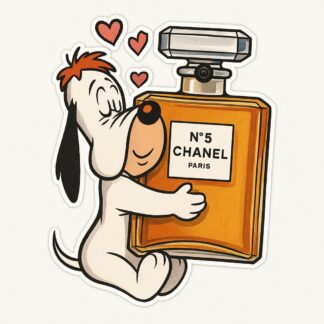 Autocollant Droopy aime Chanel n°5 décoration decostickerstore - UTP2LM