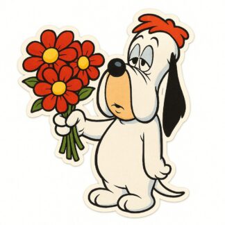 Autocollant Droopy offre des fleurs. décoration decostickerstore - ZPR346