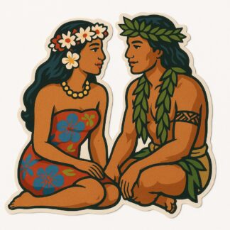 Autocollant Hinano Tahiti vahiné et tané décoration decostickerstore - MSX95L