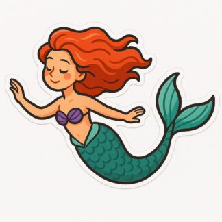 Autocollant Sirenetta qui nage décoration decostickerstore - 8XYWZL