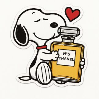 Autocollant Snoopy aime Chanel n°5 décoration decostickerstore - BWQLK6