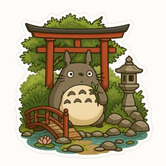 Autocollant Totoro jardin japonais décoration decostickerstore - N3L132