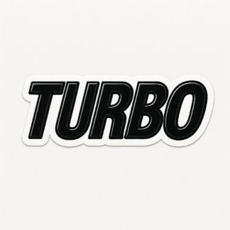 Autocollant Un autocollant avec le mot TURBO en noir brillant décoration decostickerstore - UAUWUC