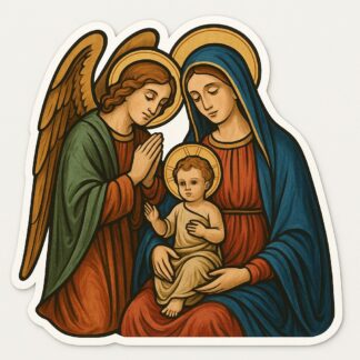 Autocollant un ange avec la vierge marie et l’enfant Jésus décoration decostickerstore - GXYRVX