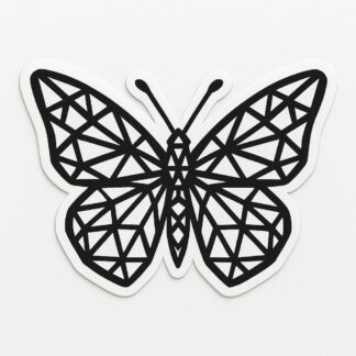 Autocollant un papillon géométrique en noir et blanc décoration decostickerstore - MMBFTC