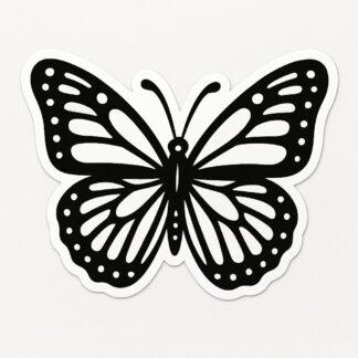 Autocollant un papillon stylisé en noir et blanc décoration decostickerstore - RYIJUM