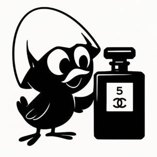 Sticker autocollant Calimero aime Chanel n°5 décoration decostickerstore - NF5BE6