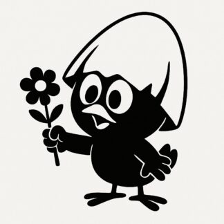 Sticker autocollant Calimero offre des fleurs. décoration decostickerstore - QOLLP2