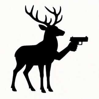 Sticker autocollant Cerf avec un pistolet décoration decostickerstore - UKHIEO