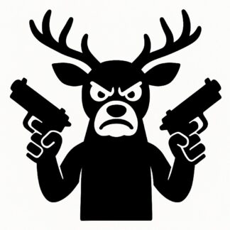 Sticker autocollant Cerf énervé avec des pistolets décoration decostickerstore - 0SN7RA