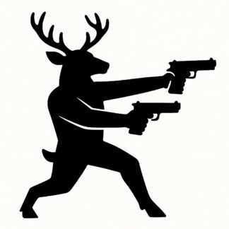 Sticker autocollant Cerf tirant avec des pistolets décoration decostickerstore - Q2YC2O