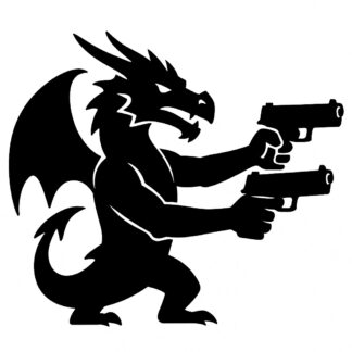 Sticker autocollant Dragon visant avec 2 pistolets décoration decostickerstore - KQMGK1