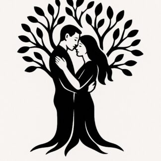 Sticker autocollant Homme et femme enlacés style amour arbre décoration decostickerstore - IDRLB3