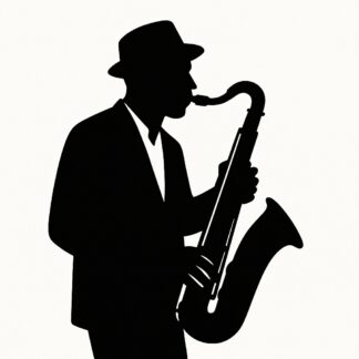 Sticker autocollant In joueur de jazz saxo décoration decostickerstore - RI2EOX