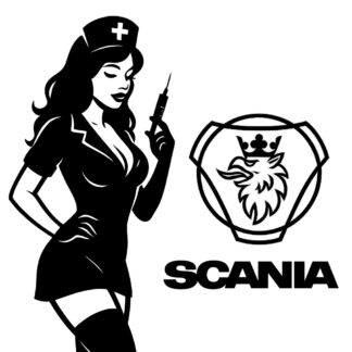 Sticker autocollant Infirmière sexy et logo Scania décoration decostickerstore - FA7AFK