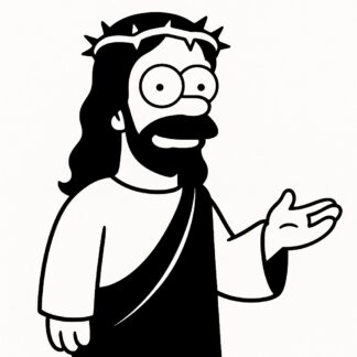 Sticker autocollant Jésus façon Simpson décoration decostickerstore - SQO3PQ