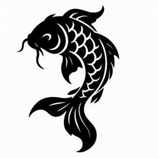 Sticker autocollant Poisson Carpe koi tribal décoration decostickerstore - OIRKNC