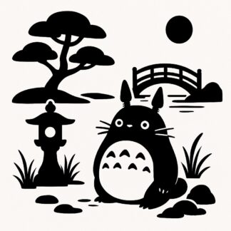 Sticker autocollant Totoro jardin japonais décoration decostickerstore - QBHVC2