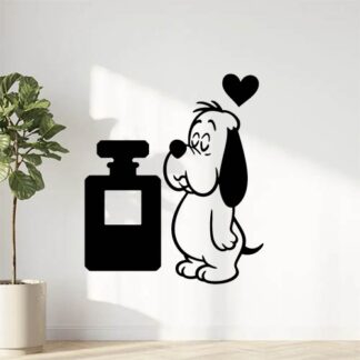 Sticker autocollant Droopy aime Chanel n°5 décoration decostickerstore - 0SJ92A