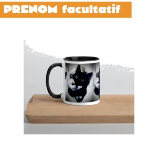 Mug à Intérieur Coloré chat noir