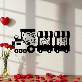 Sticker autocollant Hello Kitty train et ses amis