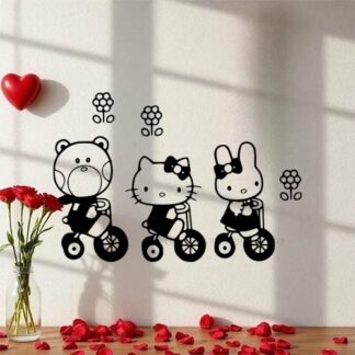 Sticker autocollant Hello Kitty vélo taille et couleur au choix