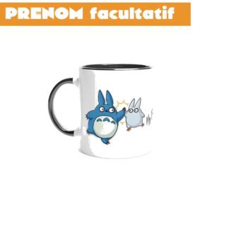 Mug en céramique blanche 11oz avec intérieur coloré Totoro