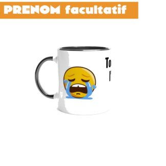 Mug en céramique blanche 325 ml (11 oz) avec intérieur coloré Happy sad