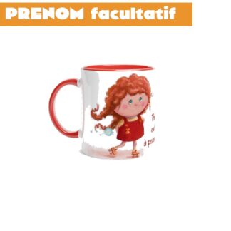 Mug en céramique blanche 325 ml (11 oz) avec intérieur coloré fillette roller à personnaliser