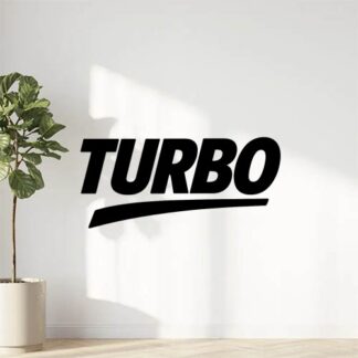 Sticker autocollant Un autocollant avec le mot TURBO en noir brillant décoration decostickerstore - 77AX5O
