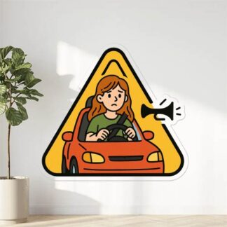 Autocollant Attention jeune conductrice je cale de temps en temps merci de ne pas klaxonner décoration decostickerstore - A5WCYU