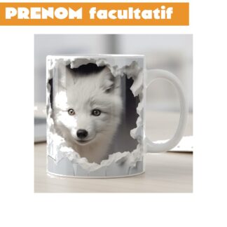 Mug renard blanc en céramique 325 ml (11 oz) ATAAQ