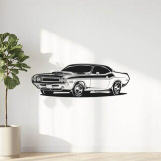 Sticker Autocollant voiture muscle car silouhette BVw187312