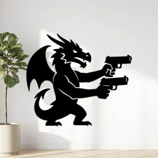 Sticker autocollant Dragon visant avec 2 pistolets décoration decostickerstore - KQMGK1