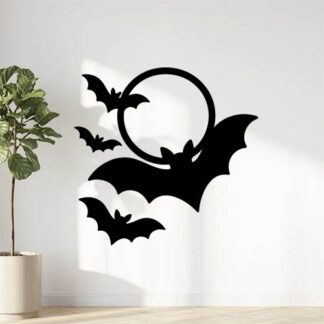 Sticker autocollant Des chauves-souris devant la pleine lune décoration decostickerstore - NROSNE