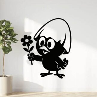 Sticker autocollant Calimero offre des fleurs. décoration decostickerstore - QOLLP2
