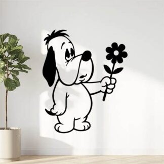 Sticker autocollant Droopy offre des fleurs. décoration decostickerstore - QTA91I