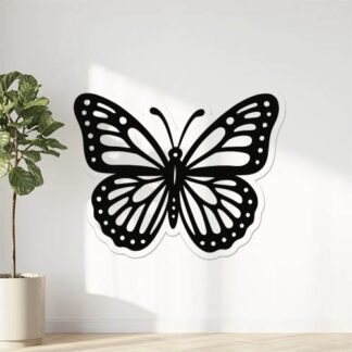 Autocollant un papillon stylisé en noir et blanc décoration decostickerstore - RYIJUM
