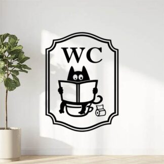 Sticker autocollant wc chat lit