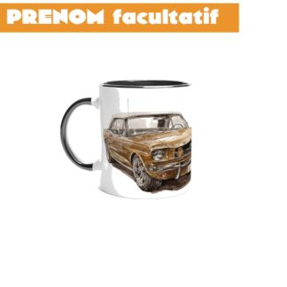 Mug en céramique blanche 325 ml (11 oz) avec intérieur coloré ford Mustang à personnaliser
