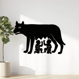 Sticker autocollant louve romaine avec Romulus et Remus décoration decostickerstore - TLZSUE