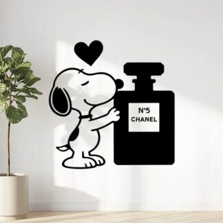 Sticker autocollant Snoopy aime Chanel n°5 décoration decostickerstore - U51NCR