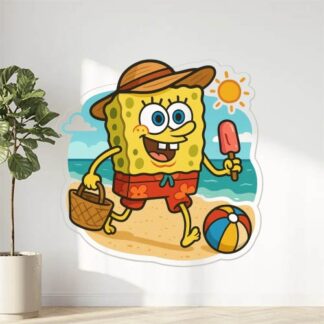 Autocollant Bob éponge à la plage décoration decostickerstore - ZHOK2Q