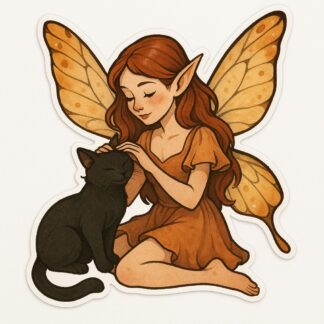 Autocollant Fée et chat noir décoration decostickerstore - 6EXGLV