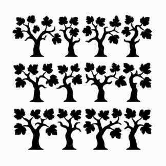 Sticker autocollant 2 rangées de 6 ceps de vigne EN PARALLÈLE décoration decostickerstore - MTIYWF