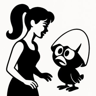 Sticker autocollant Barbie amie avec Calimero décoration decostickerstore - KVBOIZ