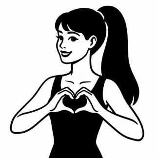 Sticker autocollant Barbie fait un cœur avec ses doigts. décoration decostickerstore - CNULQ4