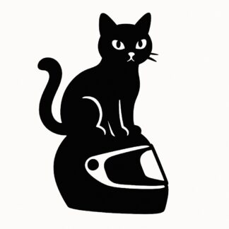 Sticker autocollant Chat noir pour casque moto décoration decostickerstore - SYLWDI