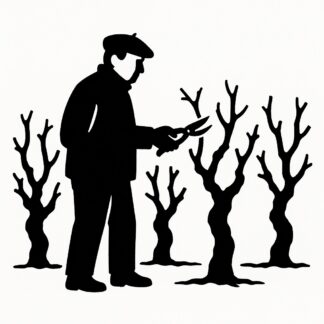 Sticker autocollant ENCORE UN AUTRE DIFFERENT tailleur de rang de 5 vrai ceps de vigne AVEC UN BERET BASQUE en hiver décoration decostickerstore - PXPDYJ